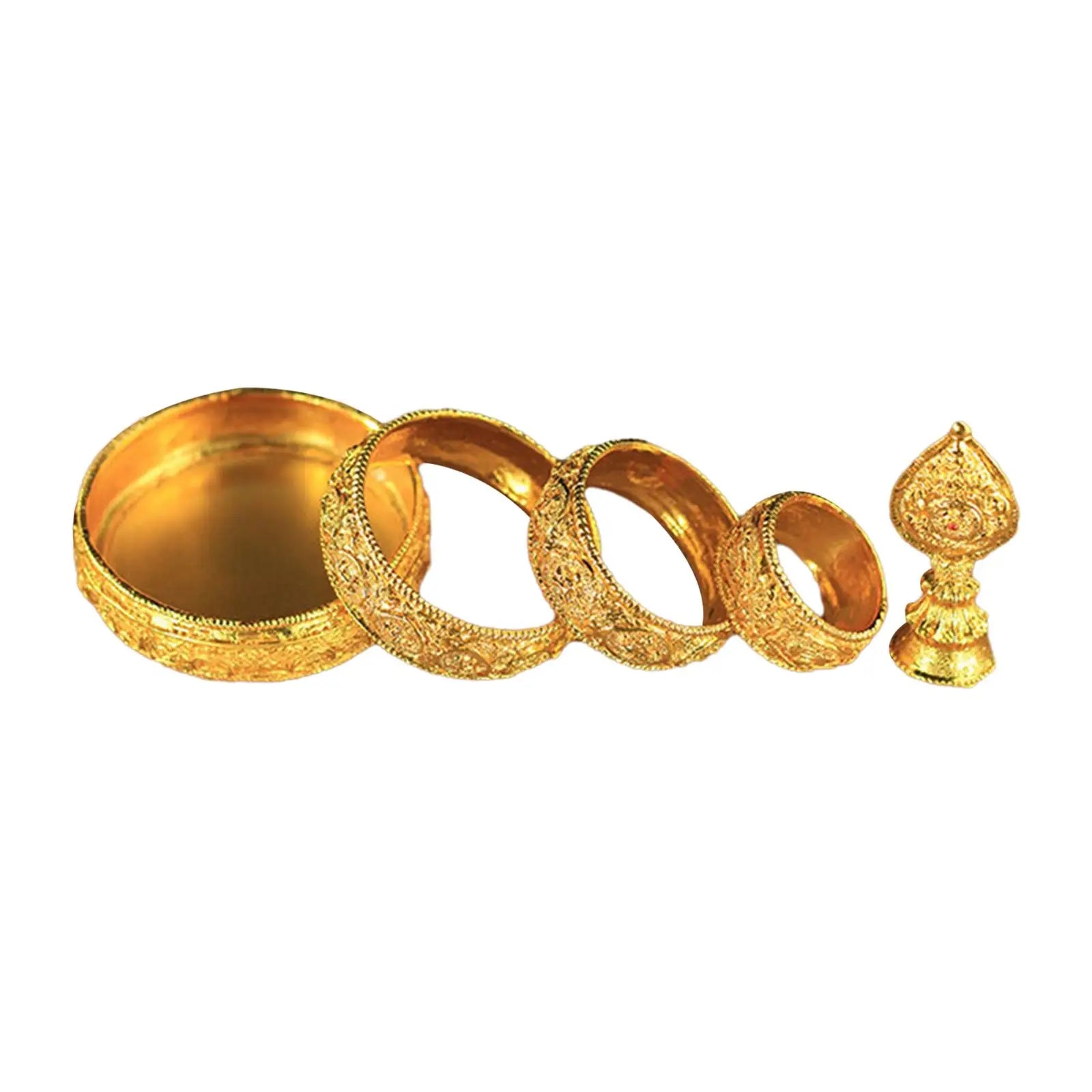 Tibetan Mandala Manza Tray – 5-Piece Buddhist Offering Set Buddhist Offering Tray Zpaxo