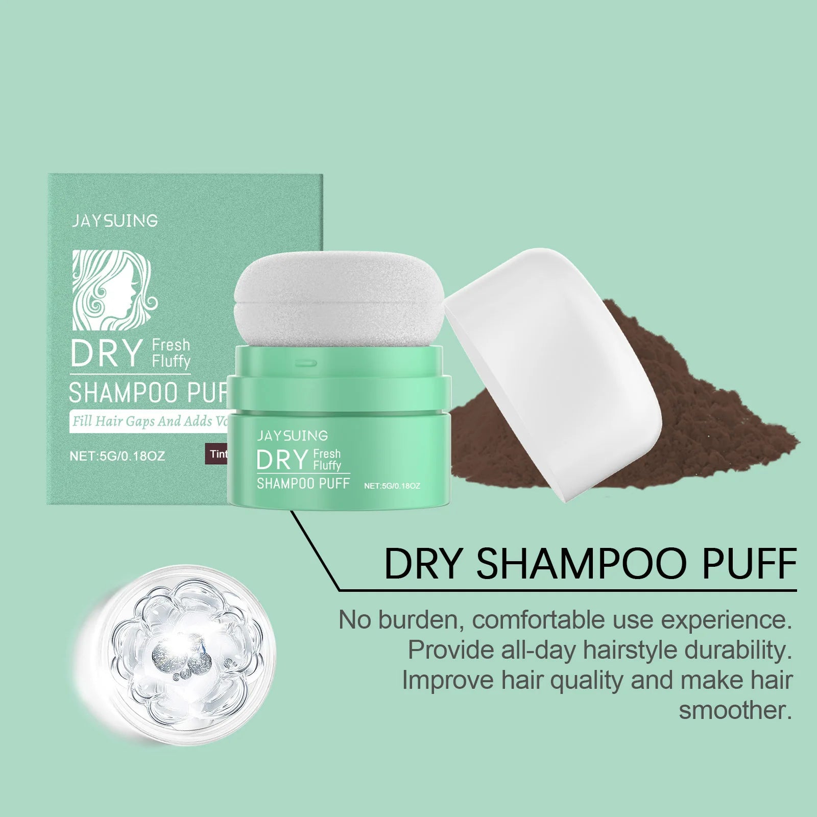 Matte Dry Shampoo Powder Puff – Instant Oil Control & Volume 5g Dry Shampoo Powder Zpaxo