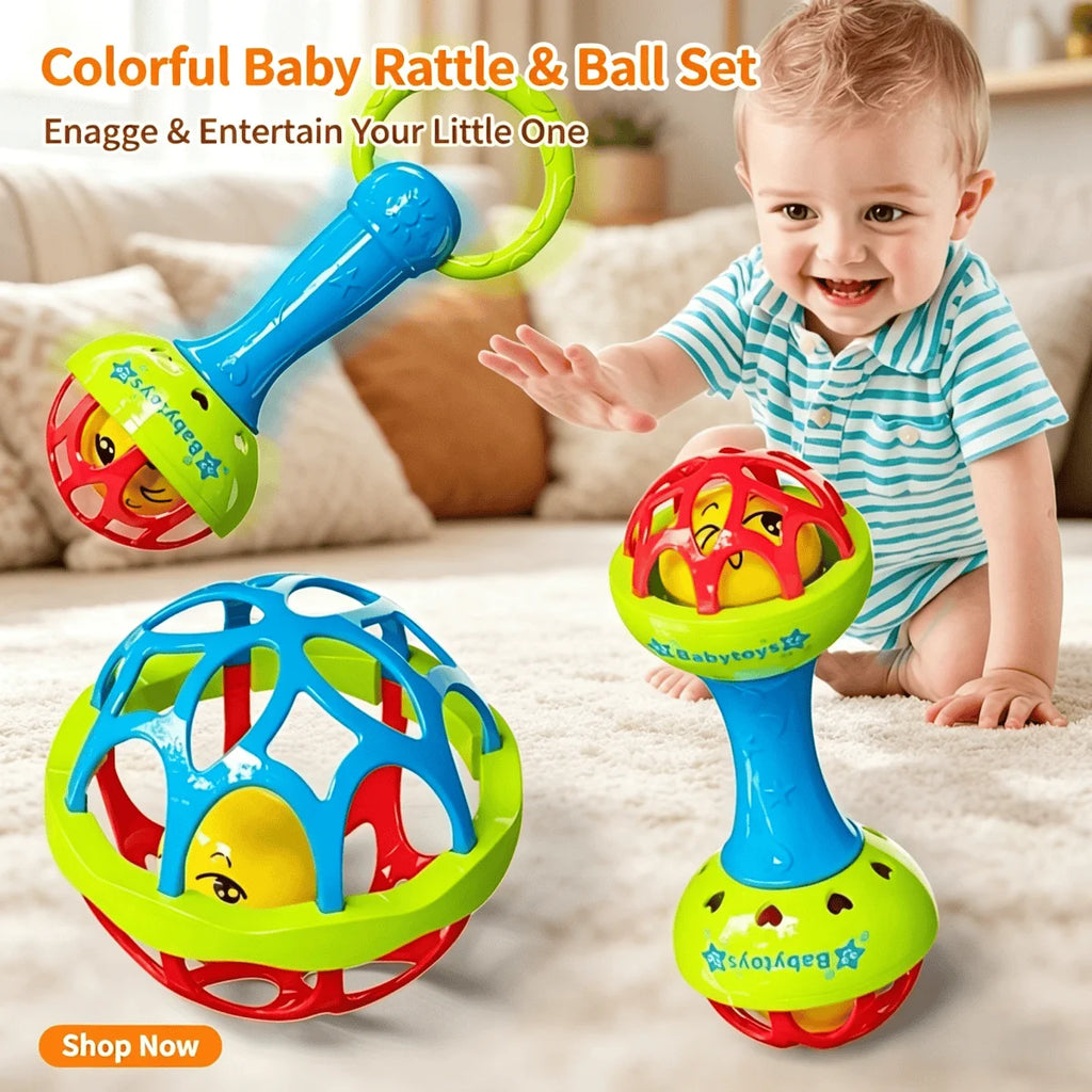 Baby Rattles Toys Grab Shake Rattle Babies Easy Hold Teething Toy