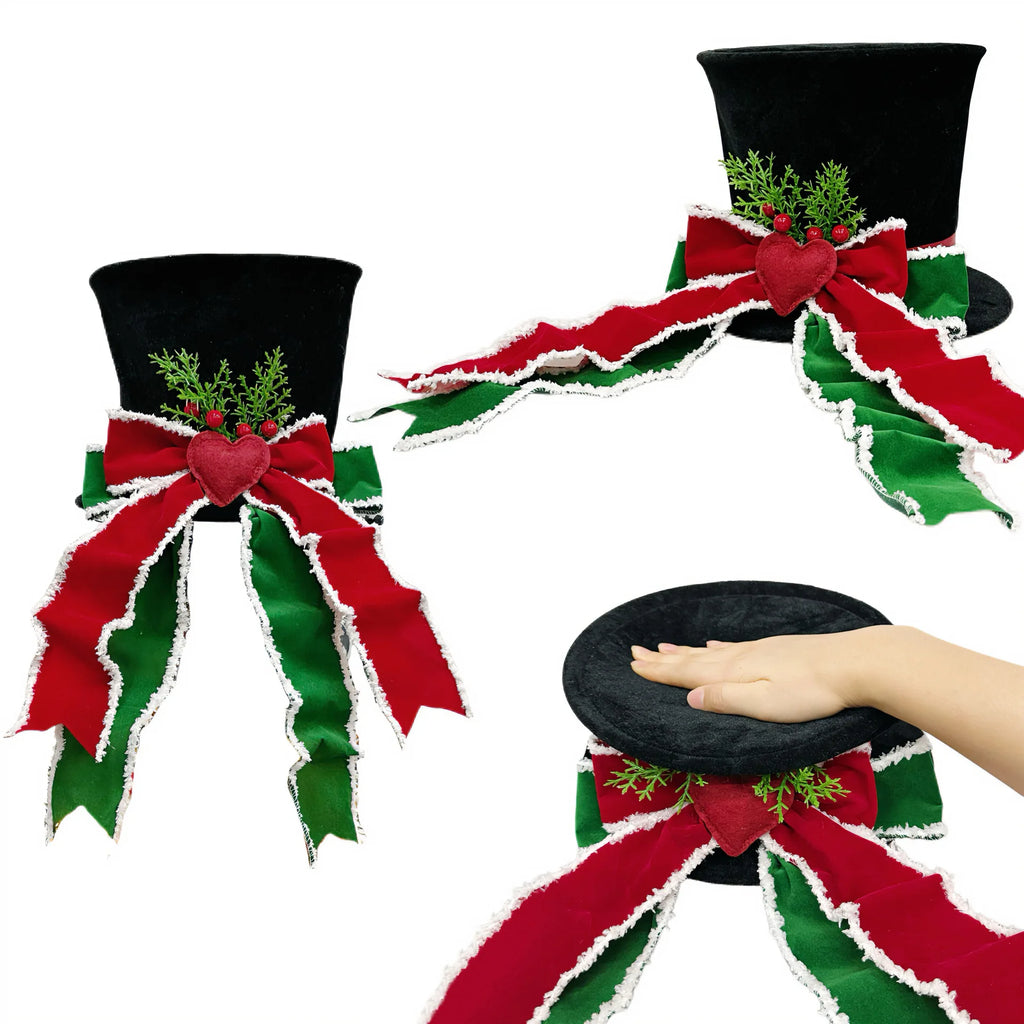 Christmas Tree Topper – Velvet Heart Bow Holiday Ornament