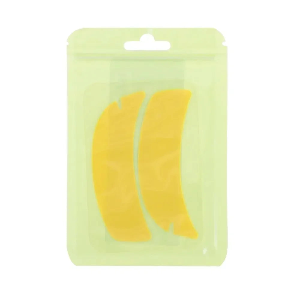 1Pair Reusable Eyelash Perm Silicone Eye Pads Lash Extension Under Eye Patches Sticky Eyelash Extension Patch Makeup Tools Zpaxo Yellow-1pair