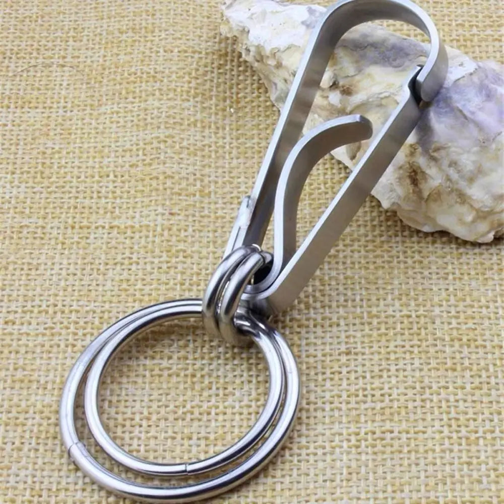 Business Style Carabiner Key Clip Theft-resistant Smooth Stainless Steel Men Key Rings Polishing Anti-fingerprint Car Key Chain Zpaxo