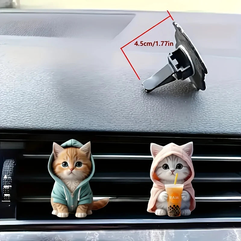 Cute cat acrylic car aromatherapy, long-lasting fragrance, vent clip, decorative and aromatherapy Zpaxo