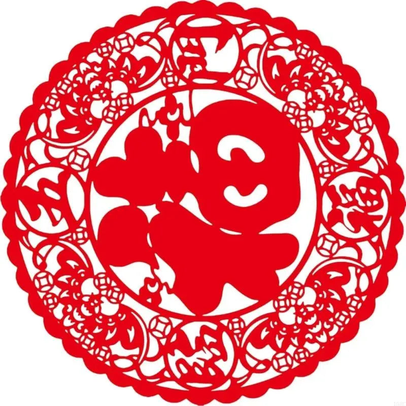 Paper Cut PVC Window Sticker Clings Chinese Year Decoration