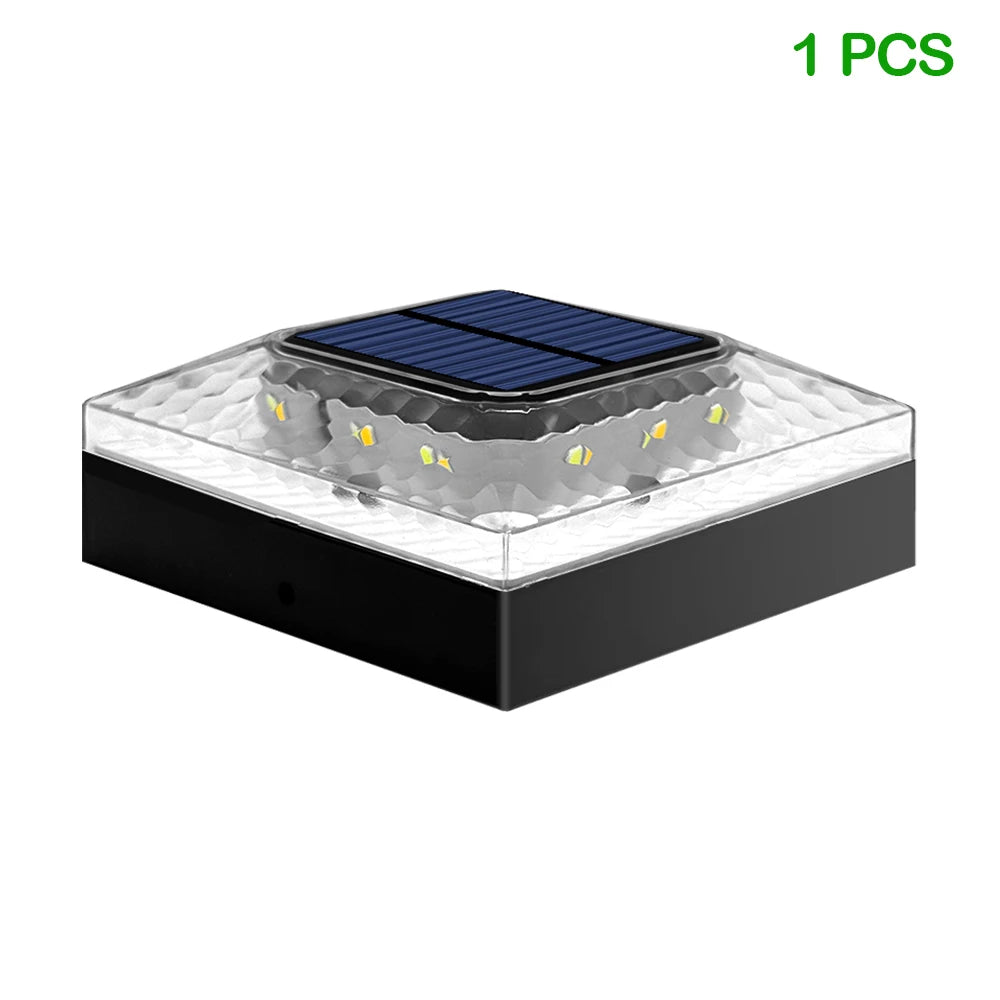 1/4PCS Solar Post Cap Lights Outdoor IP65 Waterproof 3 Color Modes Fence Topper Light For 4x4 Vinyl Wood Post Lighting Zpaxo 1PCS