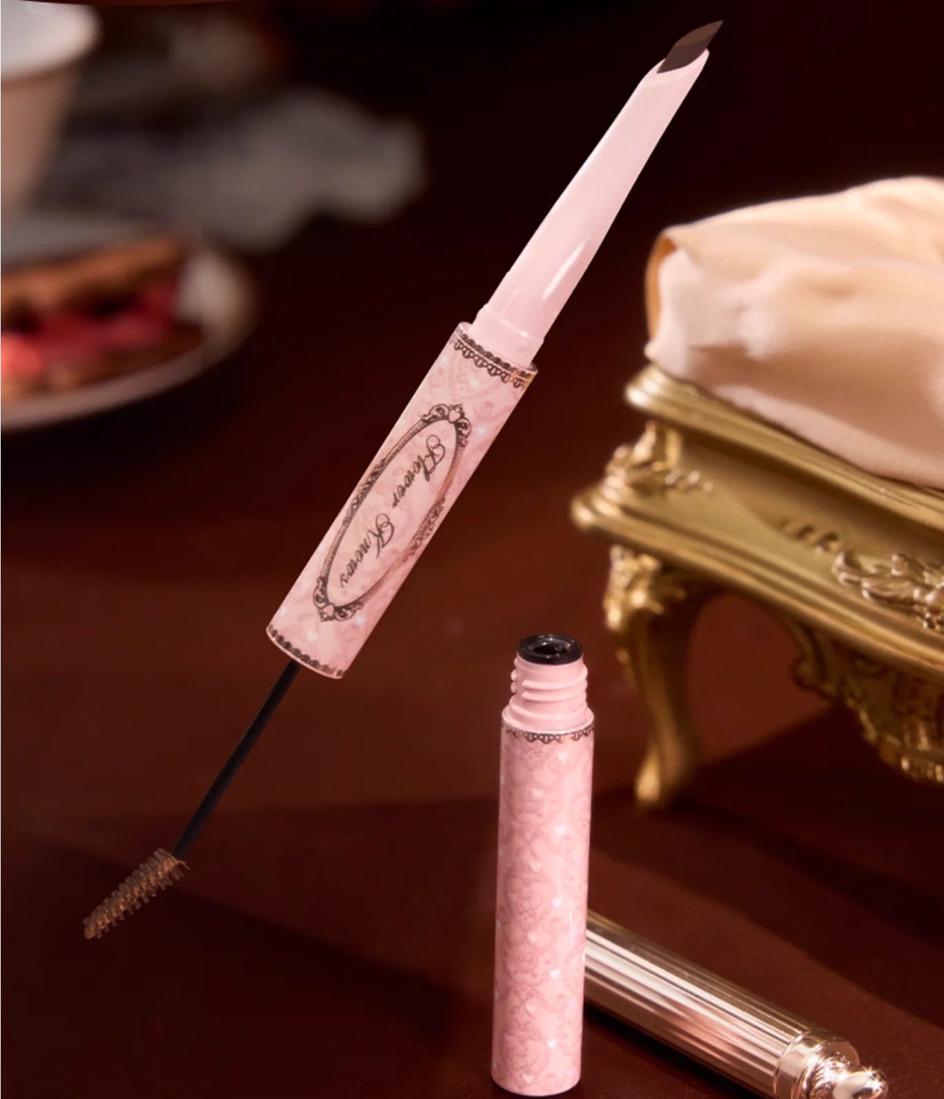 Flower Knows The Sweetie Bear Collection Eyebrow Pencil With Liquid Brow Gel Waterproof Aweat-Proof Cosmetics Original Makeup Zpaxo