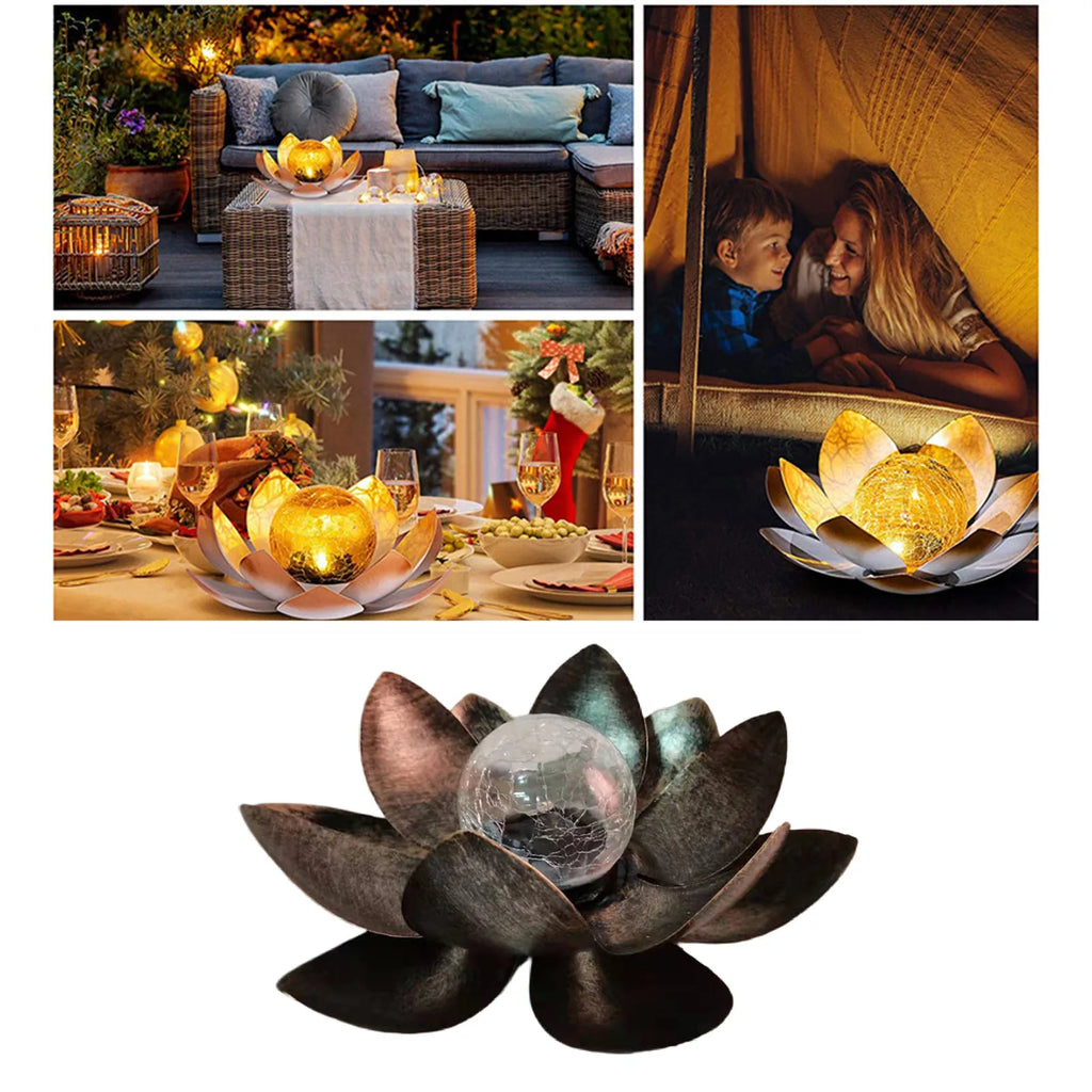 Solar Garden Lights Outdoor Waterproof LED Lotus Lamp Sunlight Yard Zpaxo