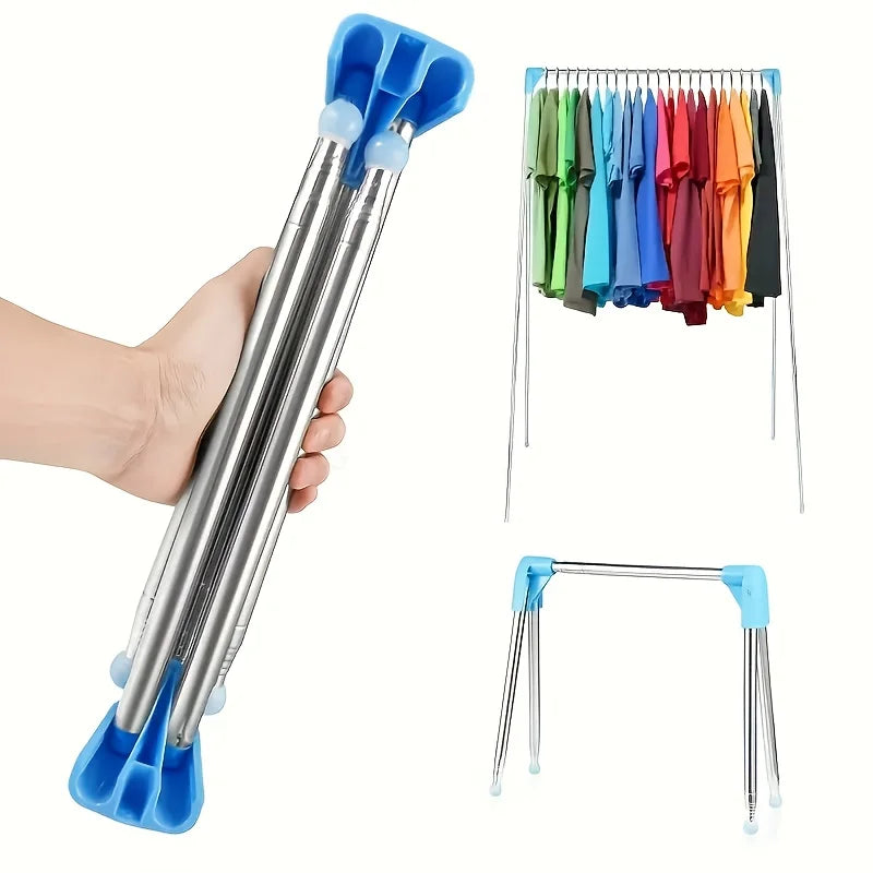 Multi-functional Portable Clothes Hanger Extendable Foldable Metal Zpaxo