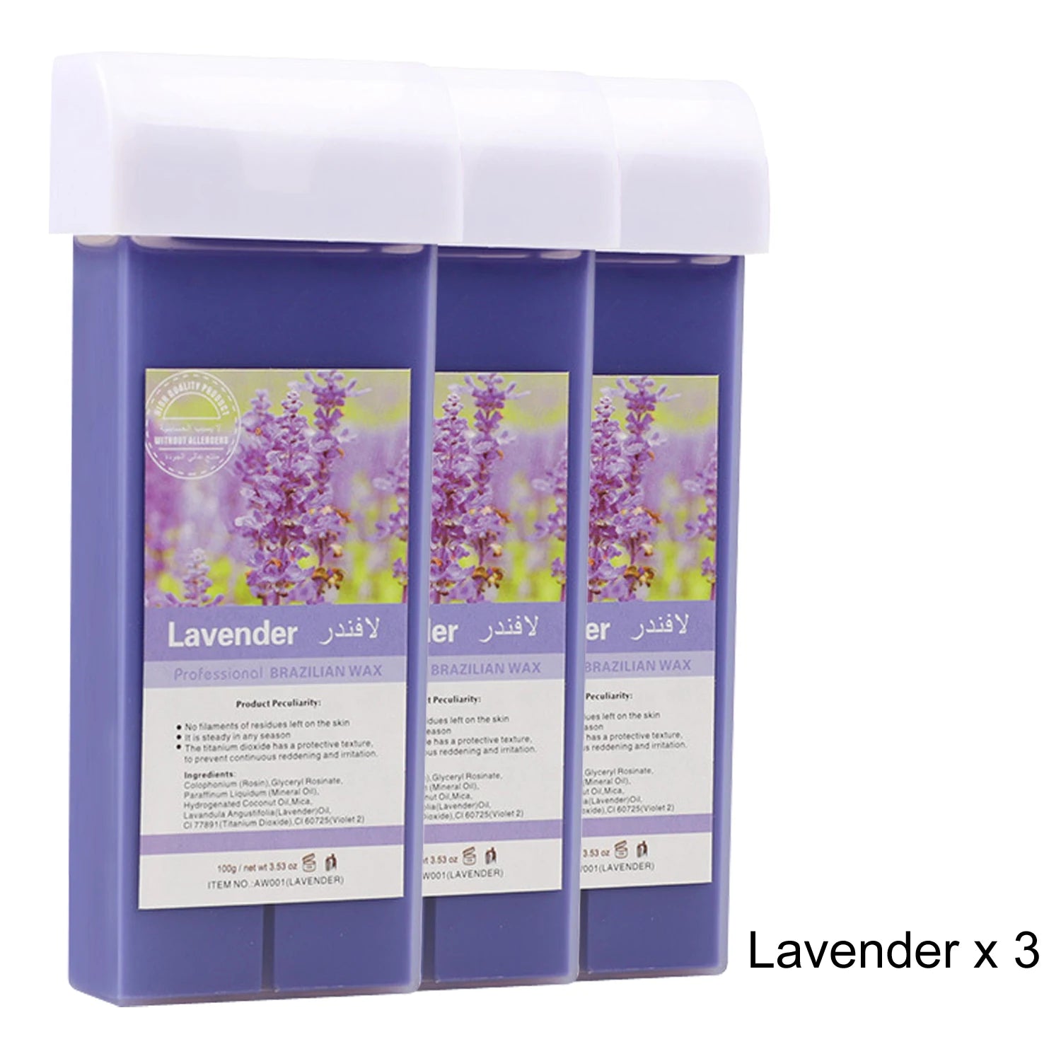 Roll-On Soft Wax Refill Kit – Body Hair Removal Wax Cartridges Depilatory Wax Kit Zpaxo 072-LavenderX3