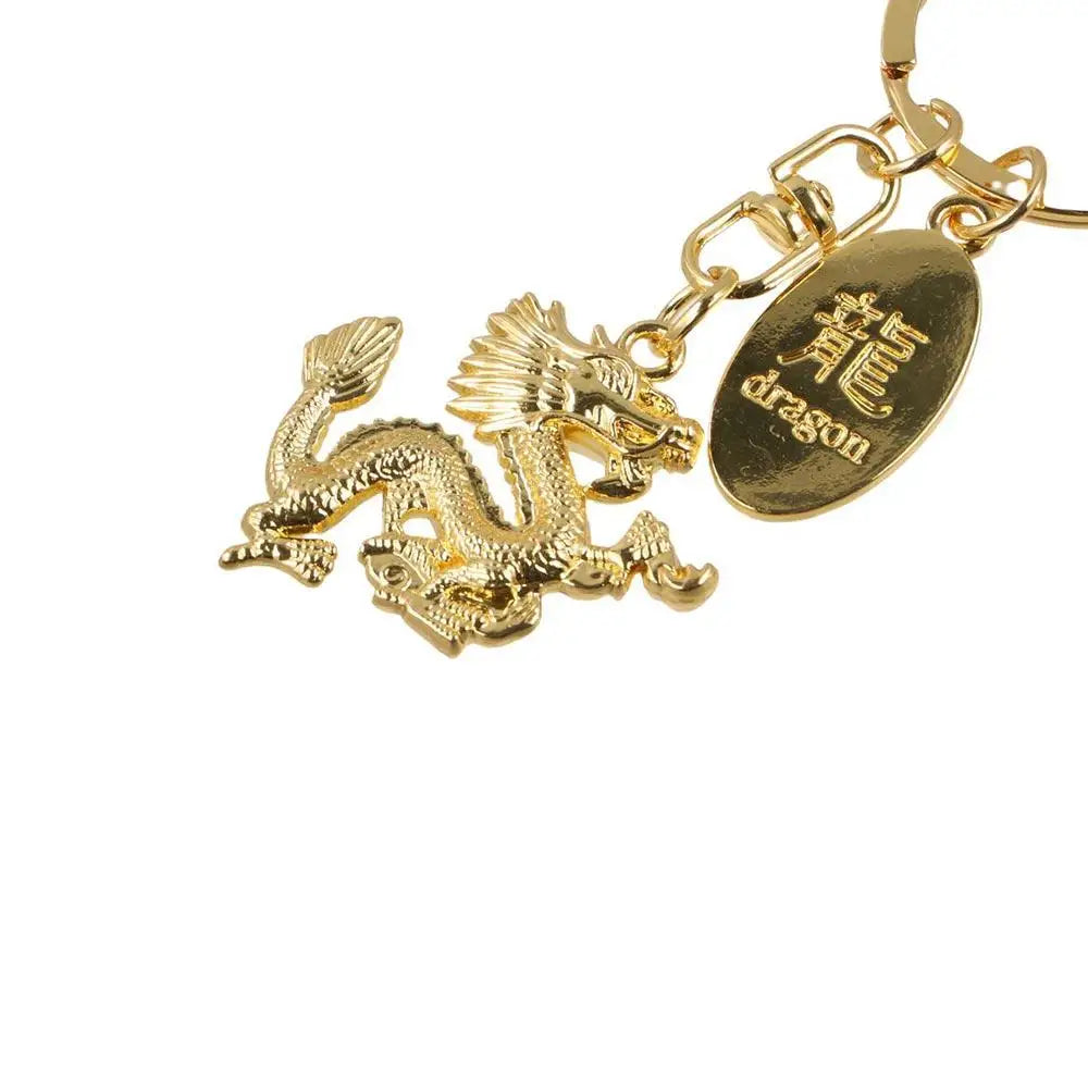 Charms Chinese Dragon Year Keychain Creative Antique Silver Pendant Zpaxo