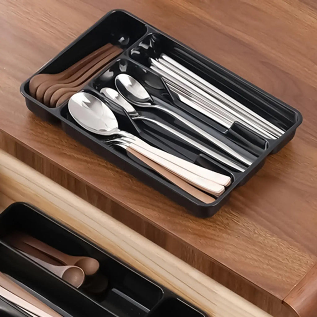 Silverware Tray Drawer Flatware Organizer Compact Holder 4