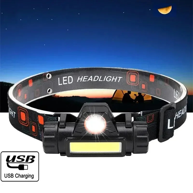 Q5 COB LED Headlamp 500lm – Rechargeable 18650 Battery