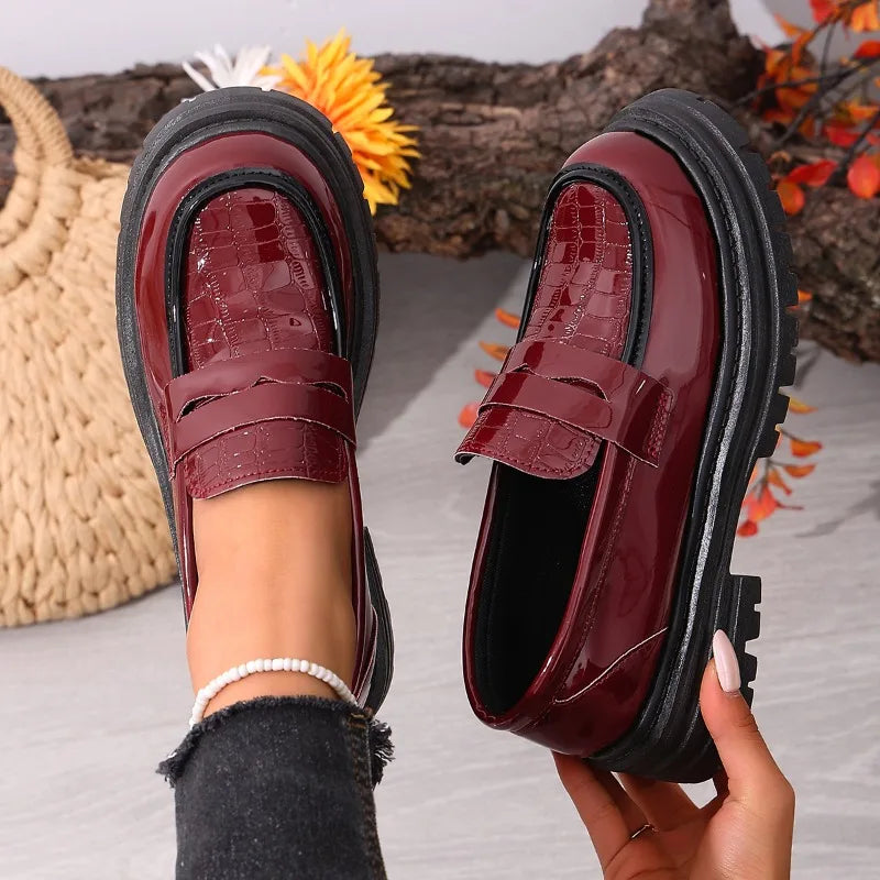 Women's Thick Soled Single Shoes Comfortable Fashion Casual Mid Heels Zpaxo