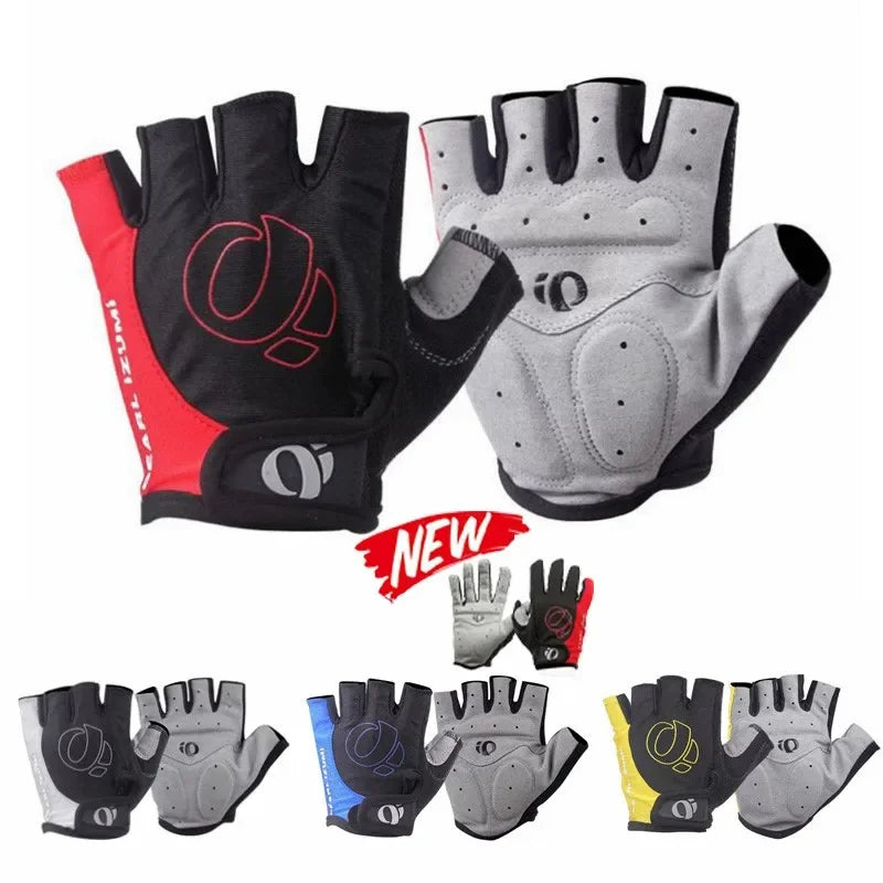 Bicycle Gel Half Finger Gloves Anti Slip Sweat Proof Shockproof Mountain Bike Road Armguard Portable Half Finger Bicycle Gloves Zpaxo