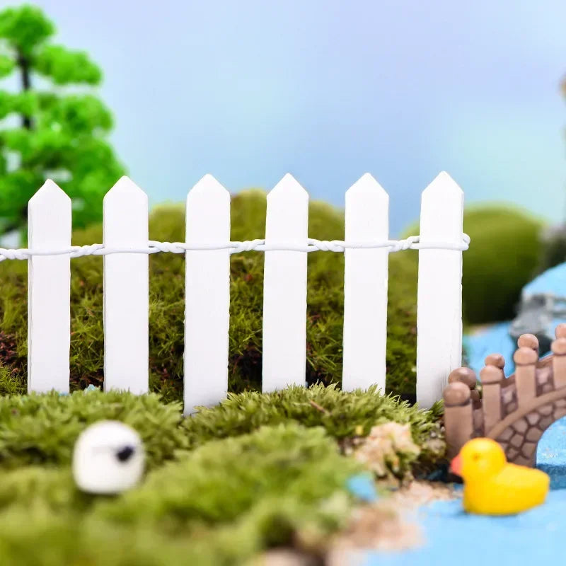 Miniature Fairy Garden Fence 90 x 5cm Mini Wooden Fence DIY Fairy Garden Accessories Wood Barrier Dollhouse Home Craft Decor Zpaxo White