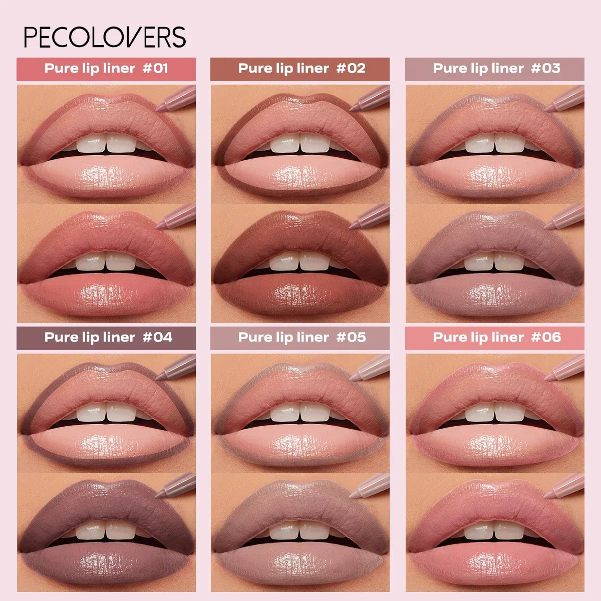 12 color lip enriching lipliner lip moisturizing three-dimensional fitting light thin silky and clear lip liner Zpaxo