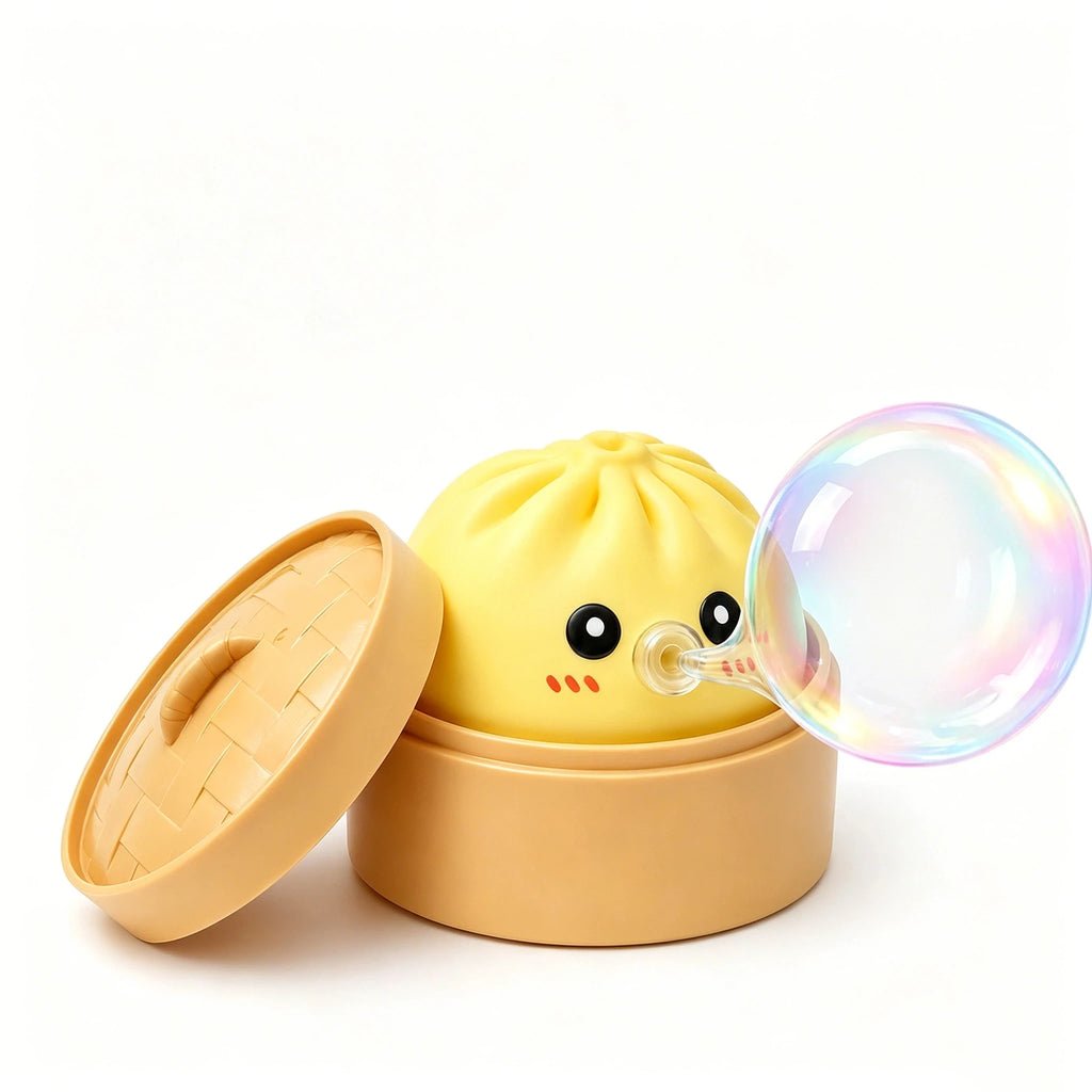 Bubble-Blowing Bun Squeeze Fidget Toy | Cute Dumpling Squish