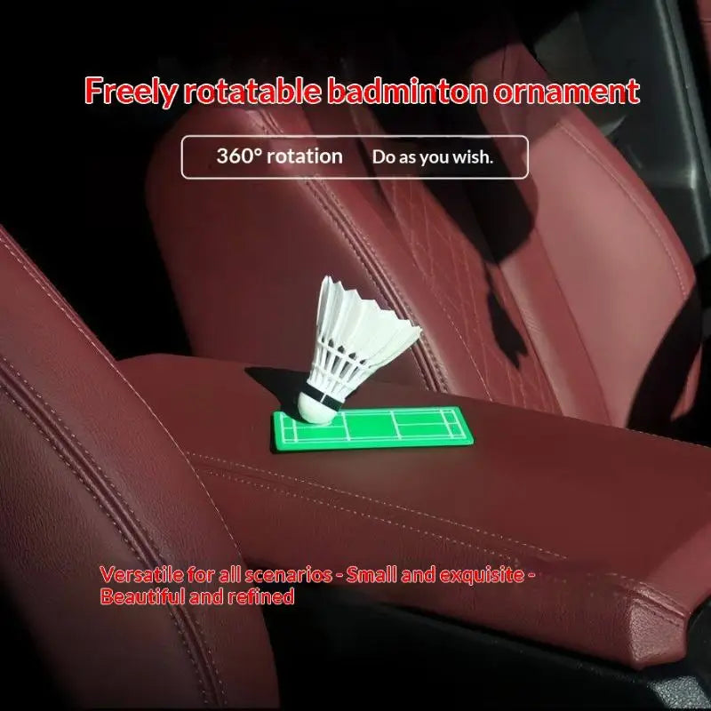 Rotating Badminton Shuttlecock Car Dashboard Ornament Decor