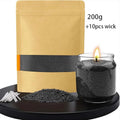 Black Pearl Candle Sand Wax Granules 200g + 10 Wicks | DIY Kit Candle Making Kit Zpaxo 200g set