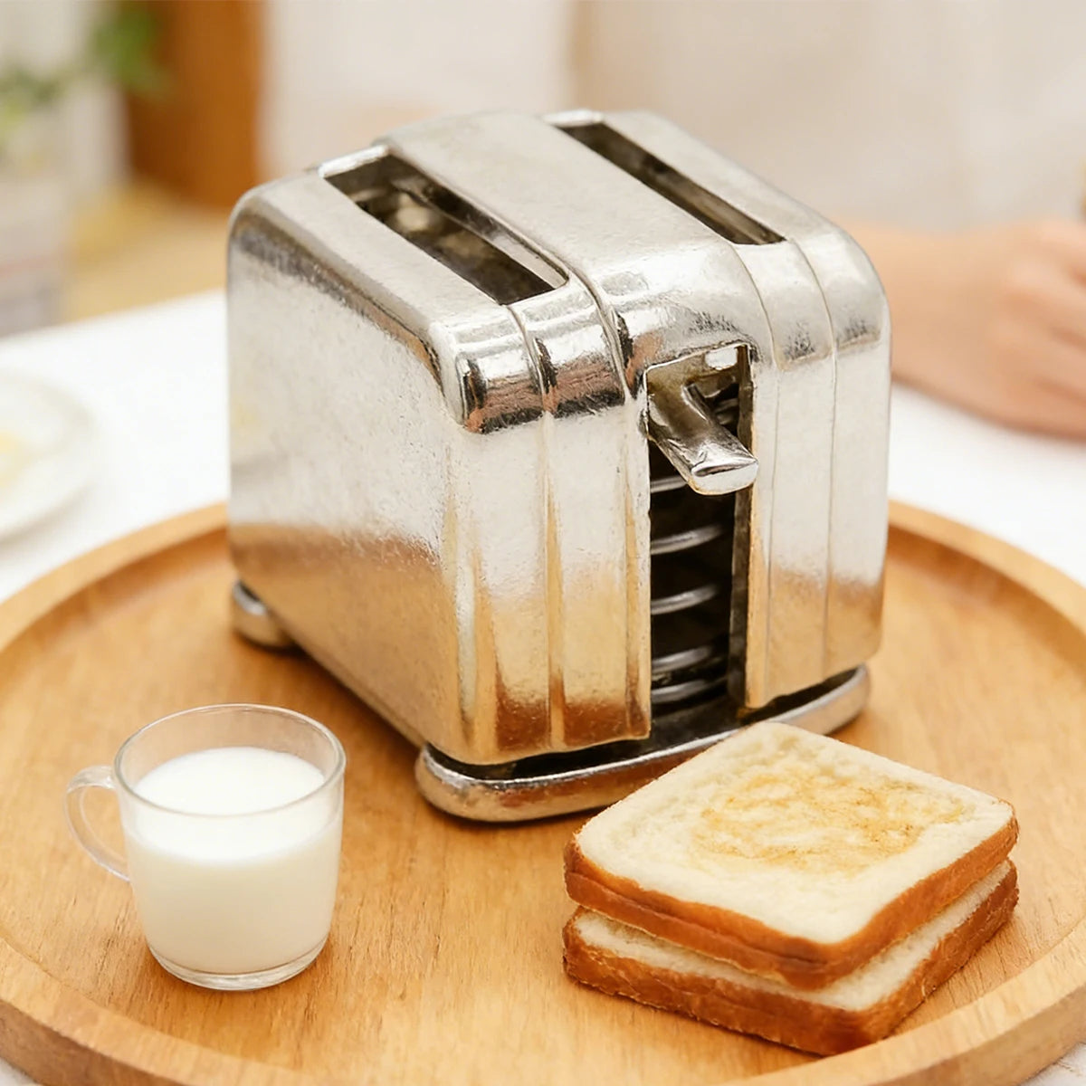 Mini Metal Toaster 1:12 & 1:6 Dollhouse Breakfast Accessory