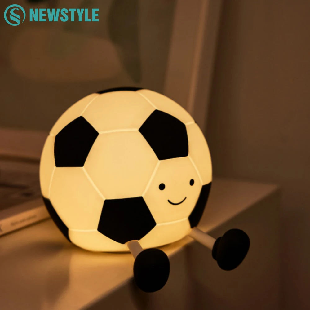 Novelty Football Silicone Night Light Rechargeable Sleeping Night Lamp with 3 Level Dimmable Nursery Bedside Lamp For Room Decor Zpaxo Night Light