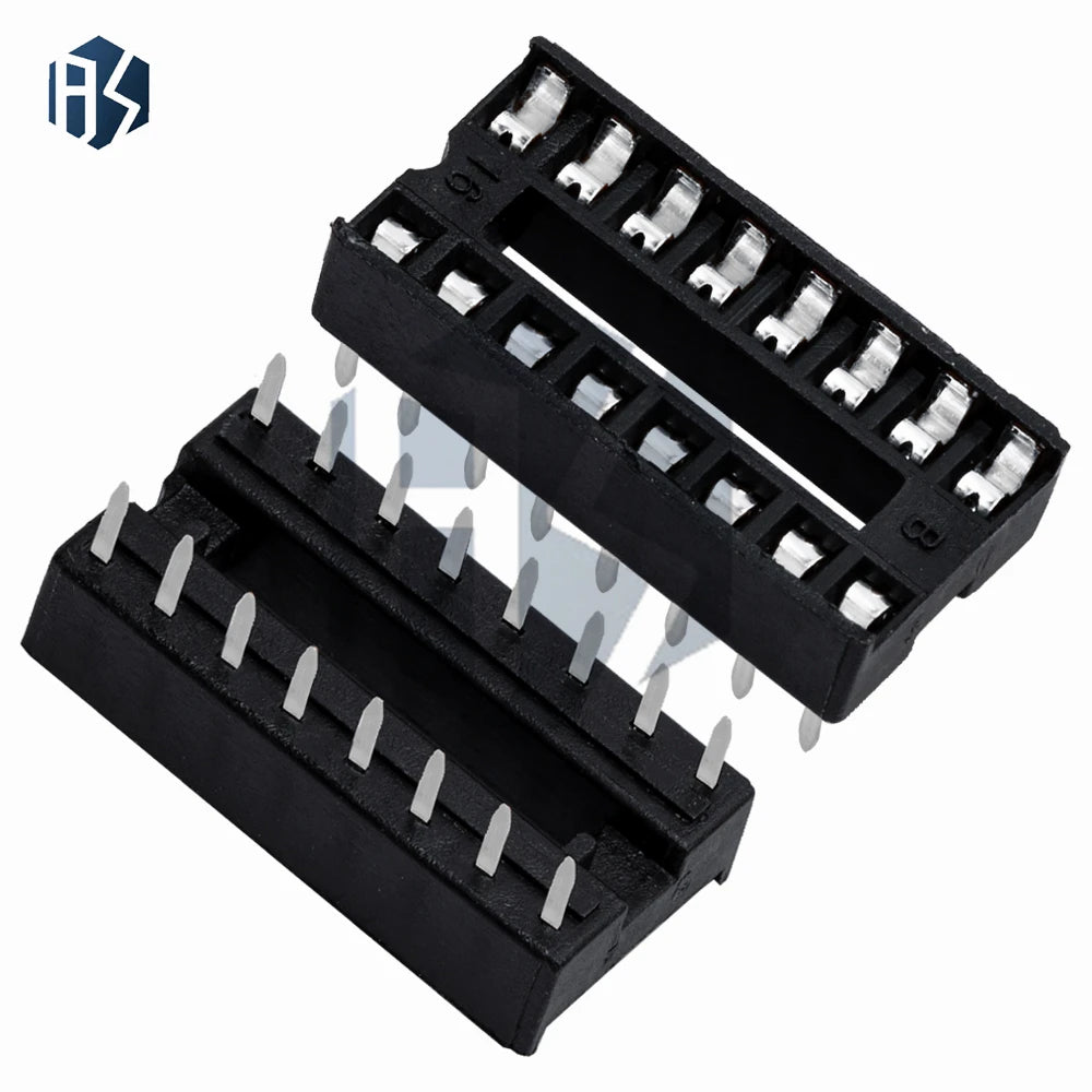 10pcs IC seat 6P/8P/14P/16P/18P/20P/24P/28P DIP IC sockets Adaptor Solder Type 28 pin Narrow body DIP Sockets MCU seat 24PIN Zpaxo