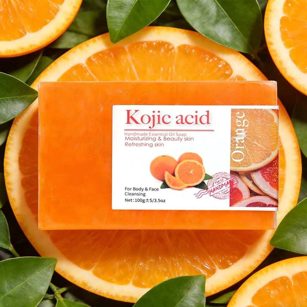 Kojic Acid Sweet Orange Handmade Soap – Brightening (2 Pcs) Brightening Bar Soap Zpaxo