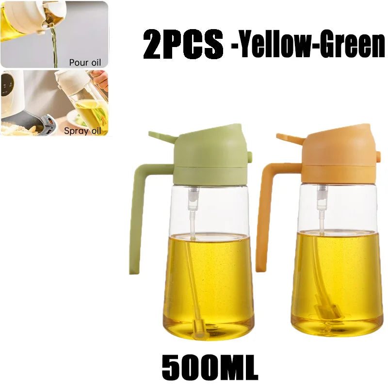 Camping BBQ Baking Vinegar Soy Sauce Spray Plastic Bottle Oil Spray for Cooking Olive Oil Sprayer Kitchen Gadgets 200/300/500ml Zpaxo YELLOW