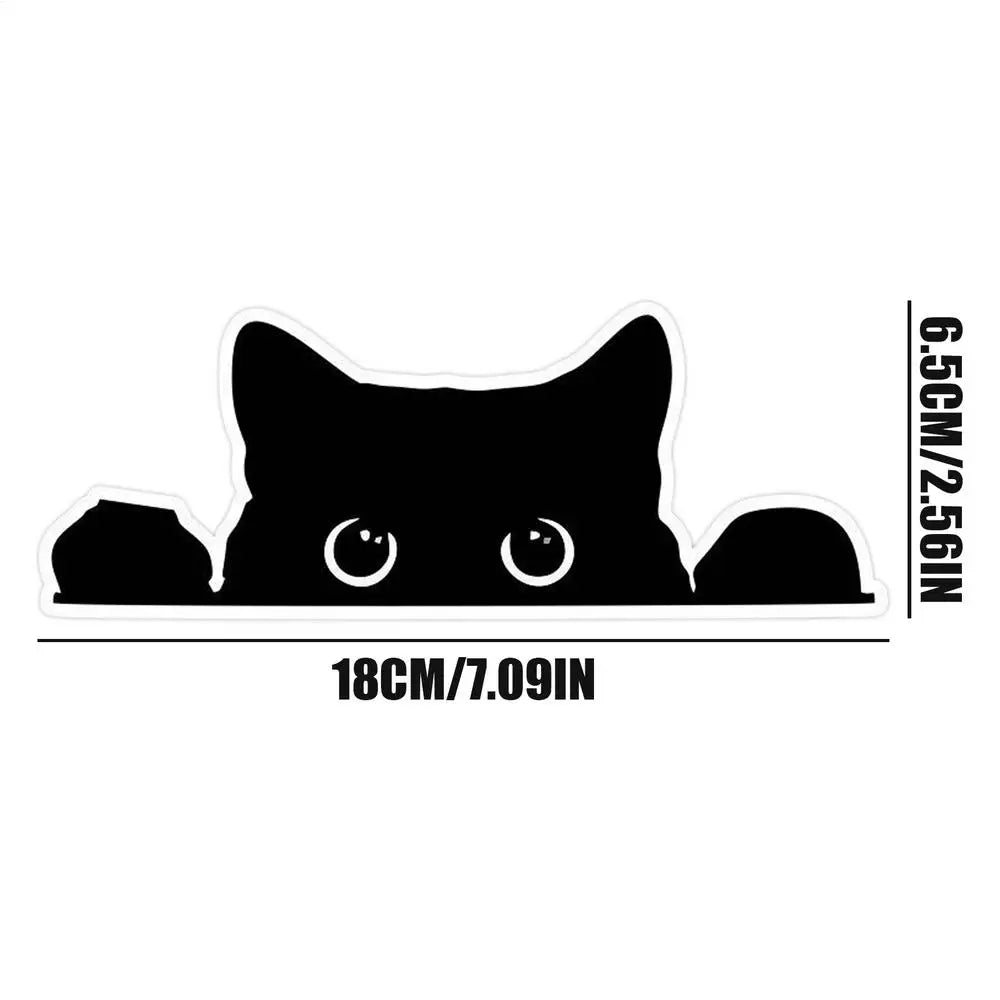 Peeping Cat Car Sticker – Waterproof PVC Vinyl Decal Vinyl Car Decal Zpaxo White edge 1PC