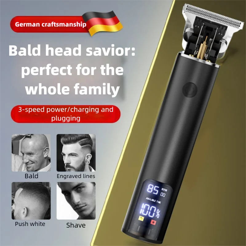 Powerful Electric Hair Clipper Aluminum Alloy Digital Display