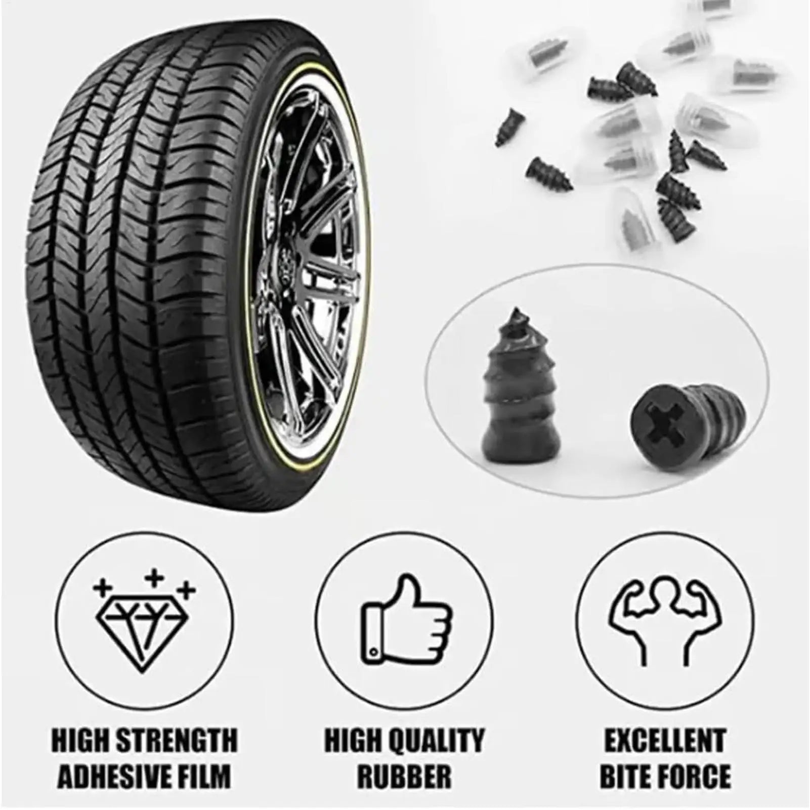 Universal Tire Repair Vacuum Puncture Plug Motorcycle Car Truck ATV