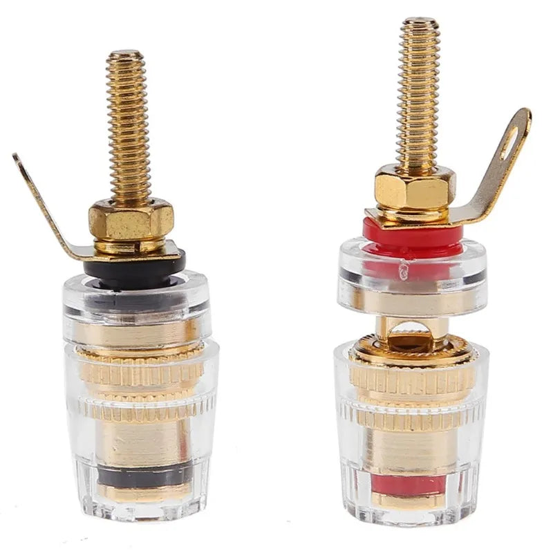 2pcs 4mm Brass Speaker Amplifier Binding Posts Terminals for Banana Plugs Zpaxo