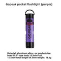 Gopeak Mini Pocket LED Flashlight USB Rechargeable Torch Keychain Clip Cap Light Long Endurance Emergency Hiking Camping Outdoor Zpaxo Dark Night Purple