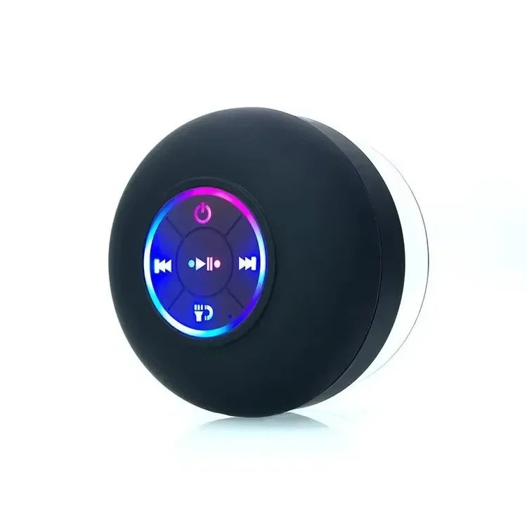 Mini Portable Bluetooth Audio IPX4 Waterproof Led Lights Bathroom Zpaxo black