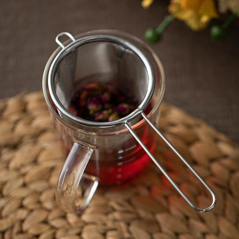 Strainer Single Ear Shape Coffee Herb Spice Diffuser Handle Stainless Zpaxo