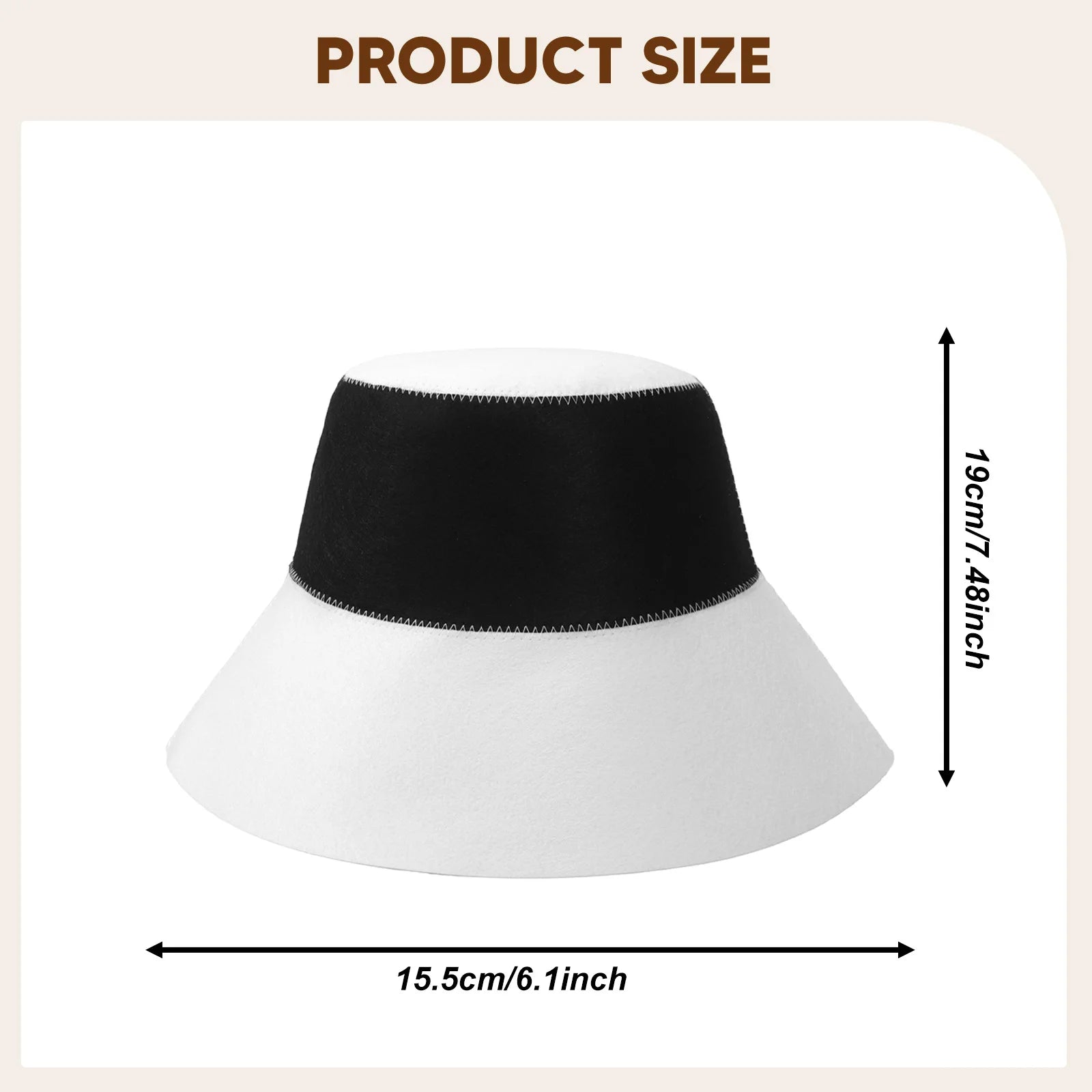 Sauna Felt Cap Bath Hat Sauna Hat Diameter 15.5cm Durable Good Water Absorption Hand Wash Recommended Portable for Men Women Zpaxo Black White B