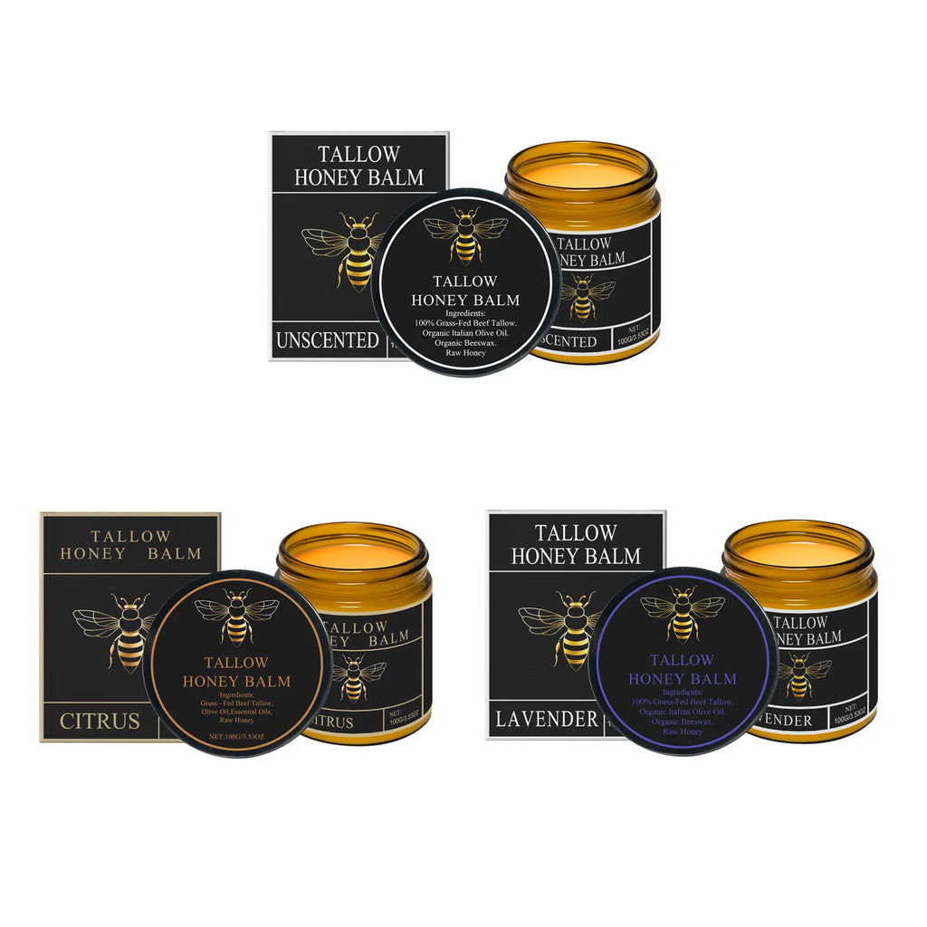Beef Tallow & Honey Balm – Moisturizing Cream for Dry Skin Skin Moisturizing Balm Zpaxo