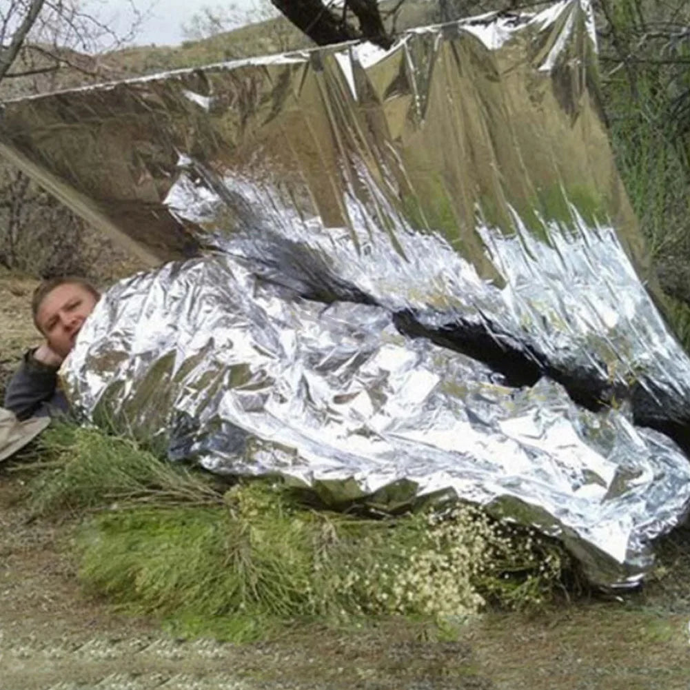 Emergency Blanket Outdoor Survive First Aid Hiking Rescue Windproof
