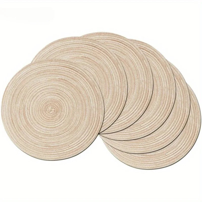 Non-Slip Linen Round Place Mats – Heat-Resistant Table Decor Dining Place Mats Zpaxo