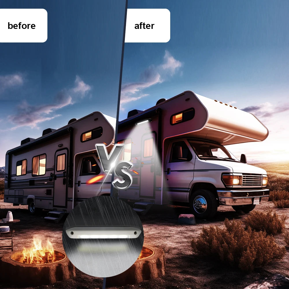 12V 24V RV Van Trailer Exterior Lamp Caravan Interior Wall Lamps LED