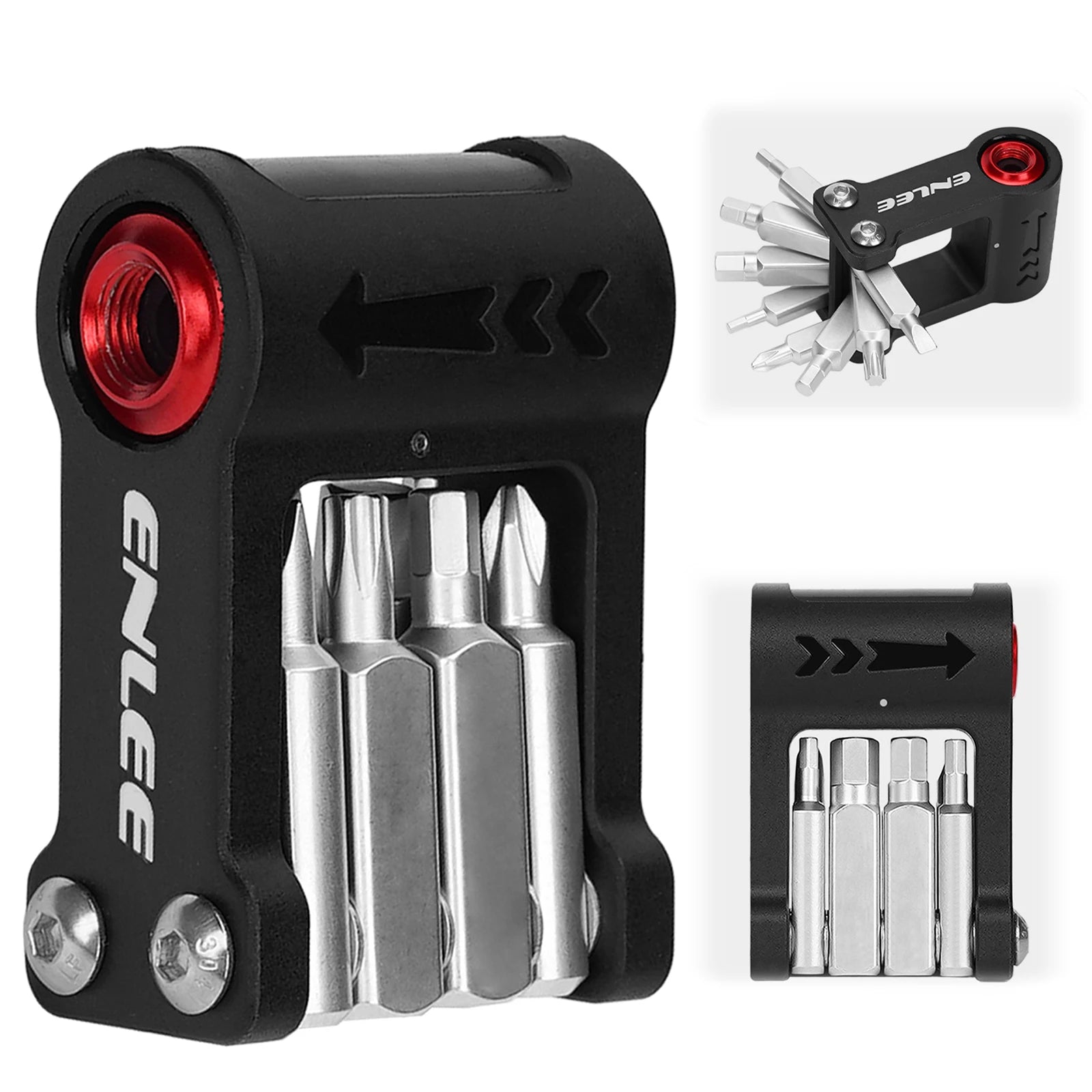 9-In-1 Bicycle Repair Tool CO2 Injector Multifunctional Tools Wrench