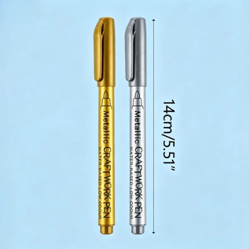 Metallic Soft Tip Pens Waterproof Paint Marker Craft Invitation