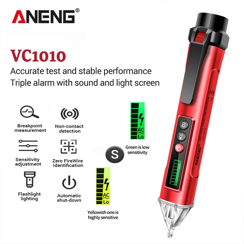 ANENG VC1010 Digital Non-contact Tester Pen Meter 12-1000V Current