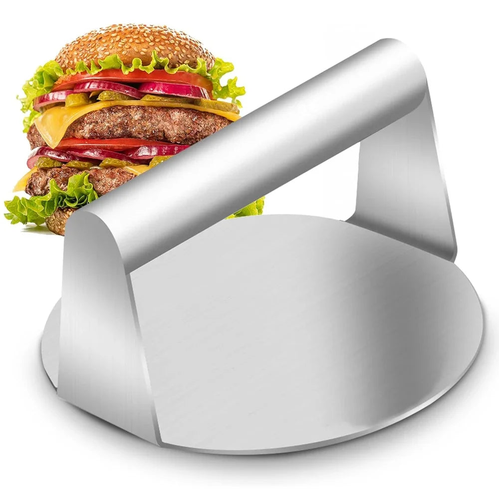 Stainless Steel Smash Burger Press Hamburger Patties Meat Masher Circular Meat Press Mold for Deli Meats Kitchen Accessories Zpaxo
