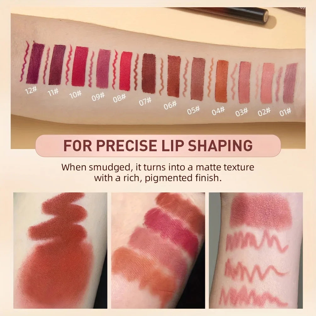1+1 Matte Lip Set Matte Lipstick&Lip Liner Color Rendering Long Lasting Waterproof Valentine's Day Gifts Contain Plant Squalene Zpaxo