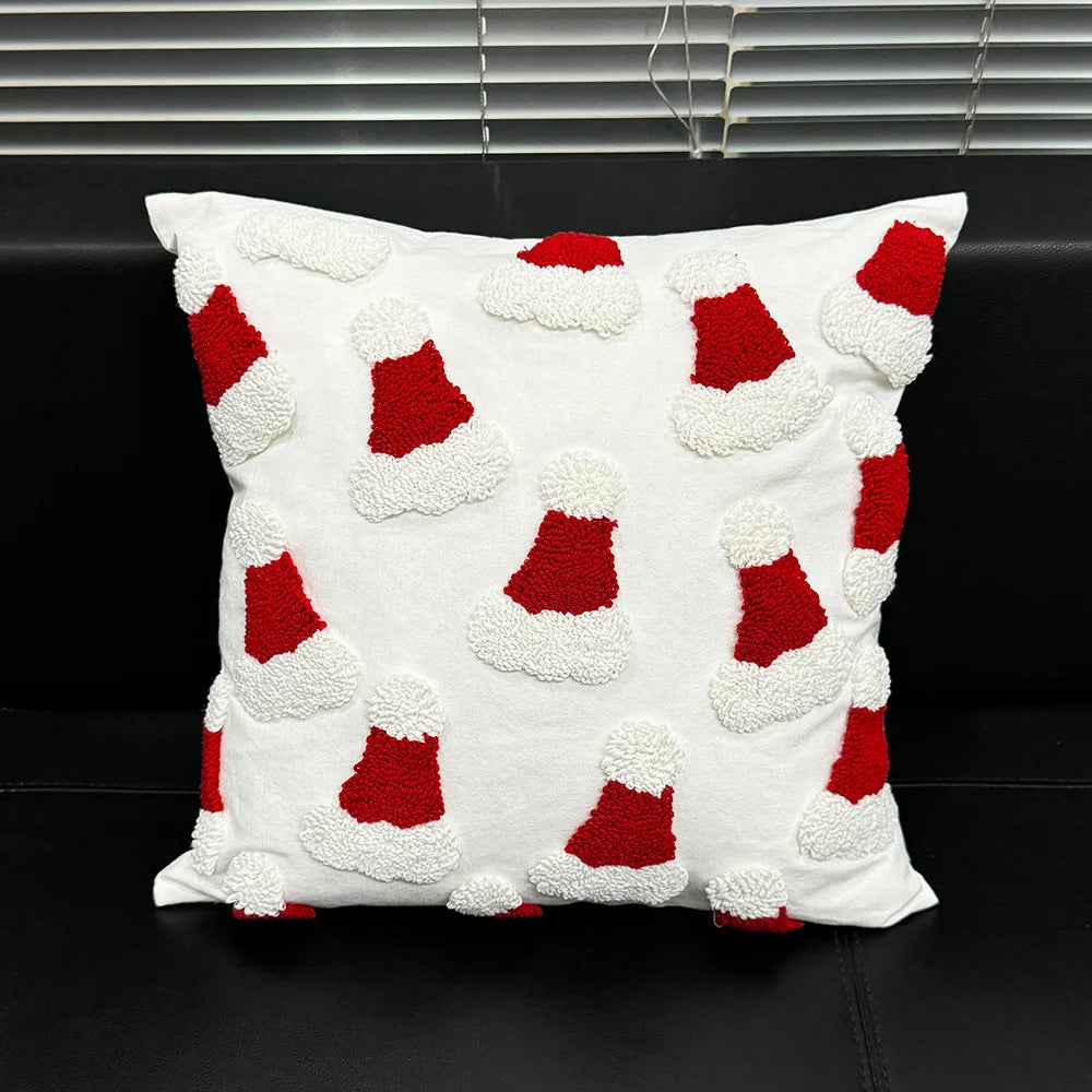 Canvas Tufting Pillow Cover Sofa Decoration Xmas Home Chair Cushion Zpaxo