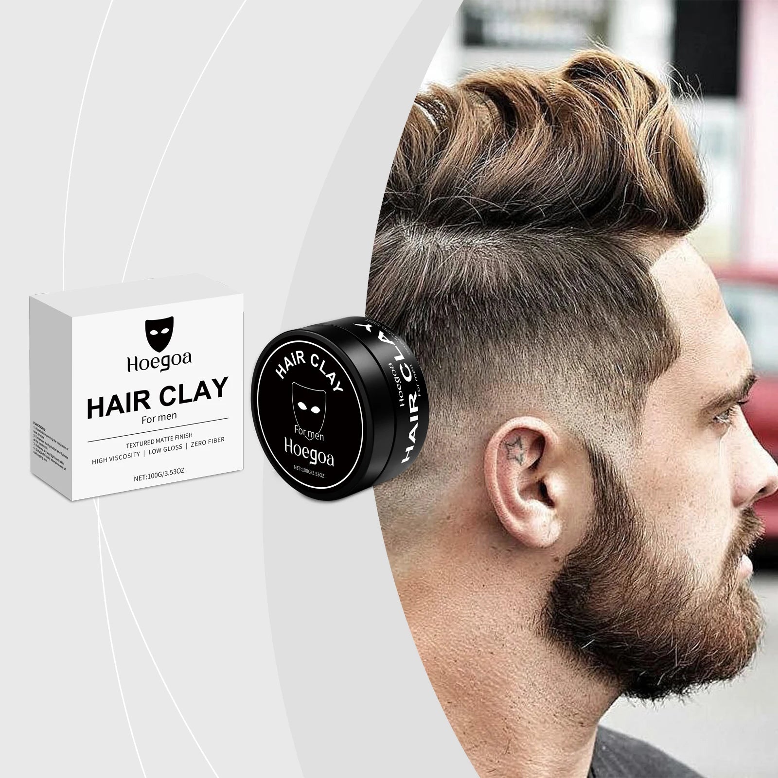 Men Styling Mud Texturizing Volumizing Increase Hair Volume Hairstyle Finished Mud Strong Hold Matte Finish Hair Styling Clay Zpaxo