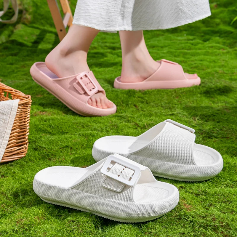 Women's Thick Sole Flip Flops Summer Outdoor Sandals Lightweight EVA