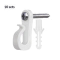 10PCS New With Screw Lights Hook Plastic Black White String Light Hangers Garage Hooks Indoor And Outdoor Zpaxo A2