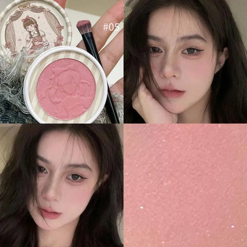Monochrome Blush Palette Embossed Peach Milk Pink Cream Natural Cheek Zpaxo 05